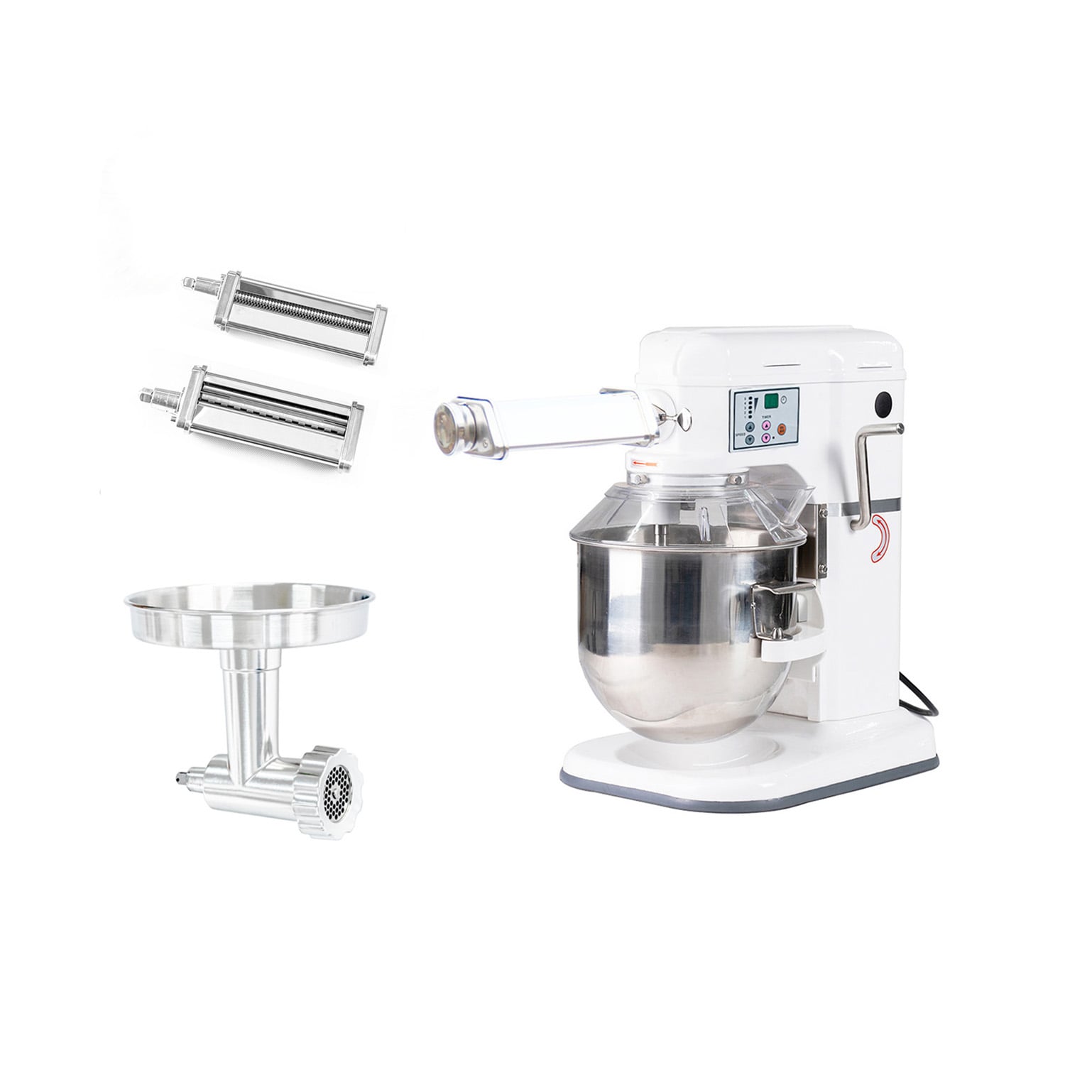 Liter Stand Mixer with Pasta Roller Cutter and Meat Mincer B7CT