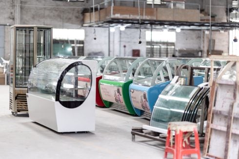 Gelato Ice Cream and Fruit Display Case Freezer