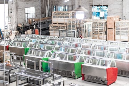 Gelato Ice Cream and Fruit Display Case Freezer