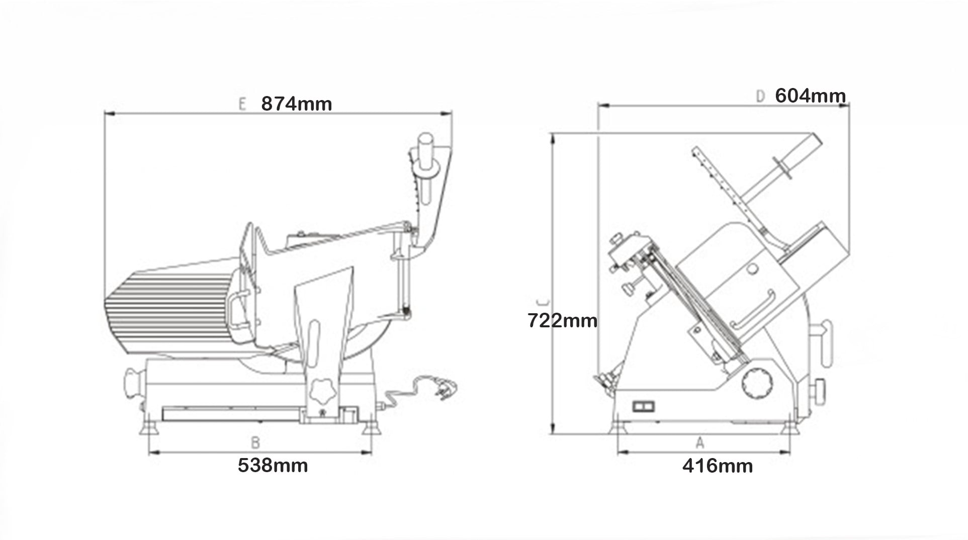 TT-M8 Semi-auto Meat Slicer size