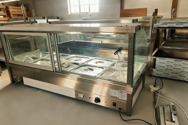 Curved Glass Commercial Bain Marie Food Warmer