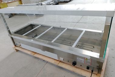 Curved Glass Commercial Bain Marie Food Warmer