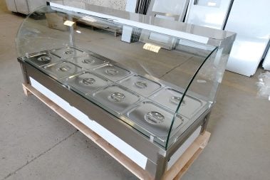 Curved Glass Commercial Bain Marie Food Warmer