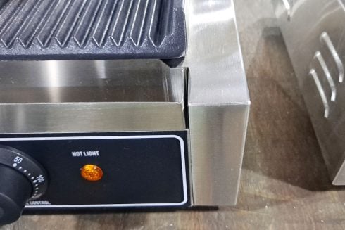 Two Head Double Grooved CE Commercial Sandwich Panini Griddle TT-WE174A
