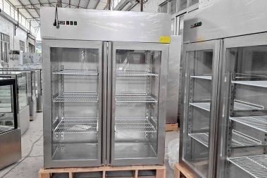 Two Section Glass Door Reach In Refrigerator TT-BC391B