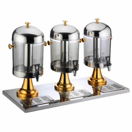 Three Tanks Gilt Tabletop Buffet Juice Dispenser TT-10300-1