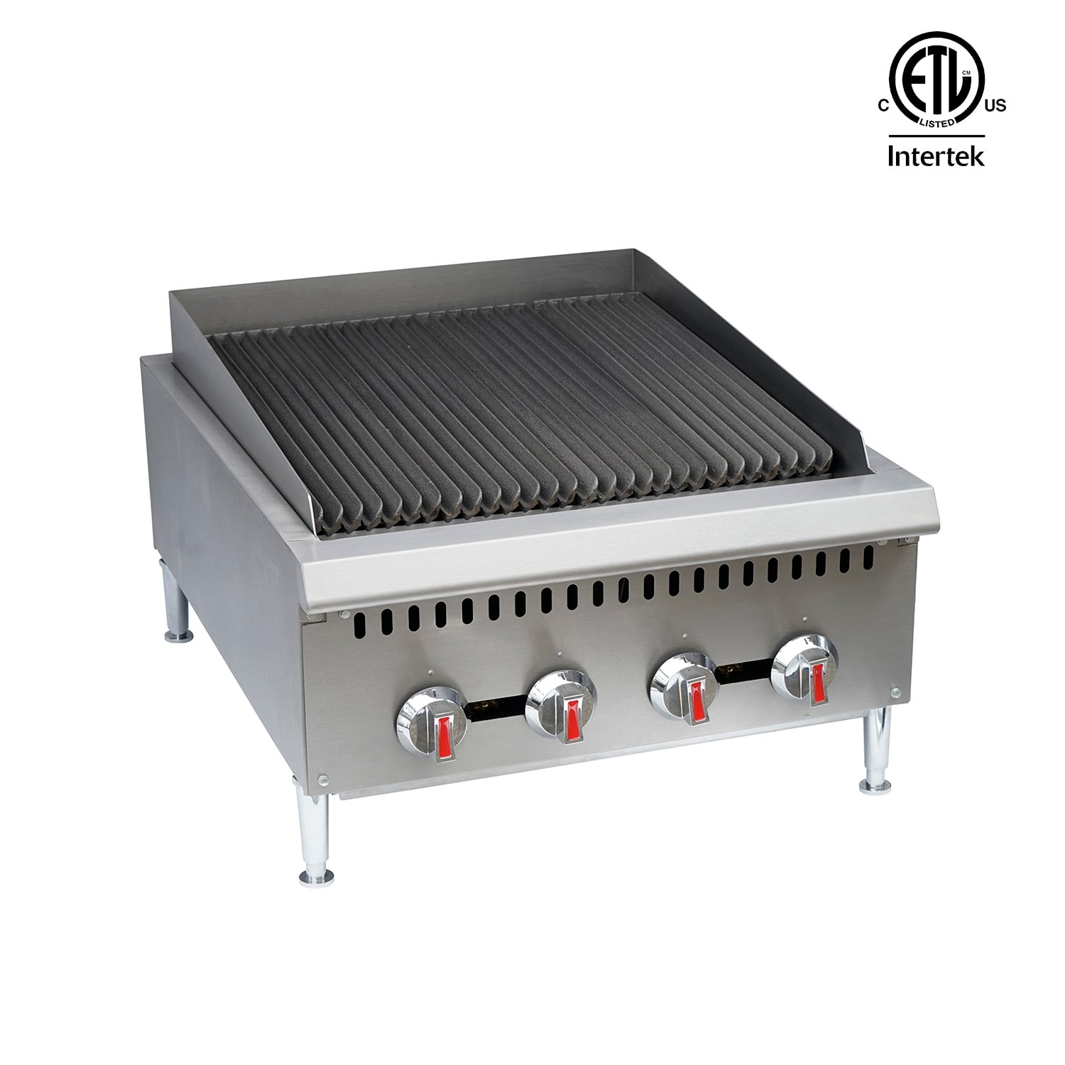 24'' 80000 BTU/Hr Countertop Commercial Gas Lava Rock Grill