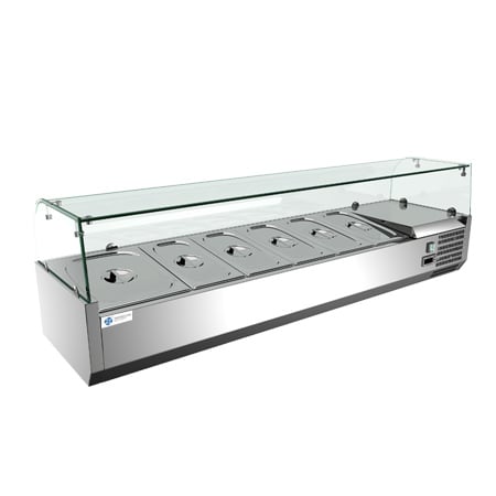 1200*395*435mm 2~8℃ R134a CE Countertop Salad Prep Table TT-MD333A-1