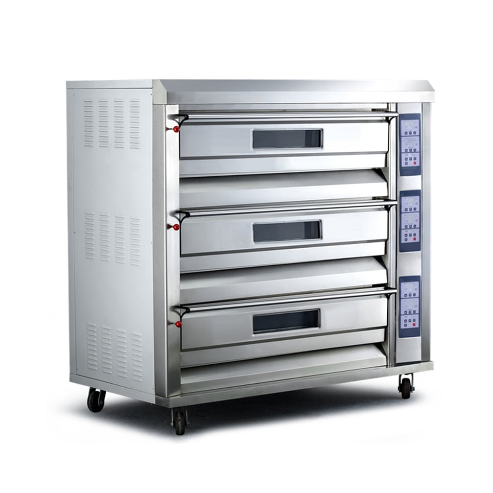 3 Decks 21KW 400℃ CE Front S/S Commercial Electric Pizza Oven TT-O39EP - Image 2