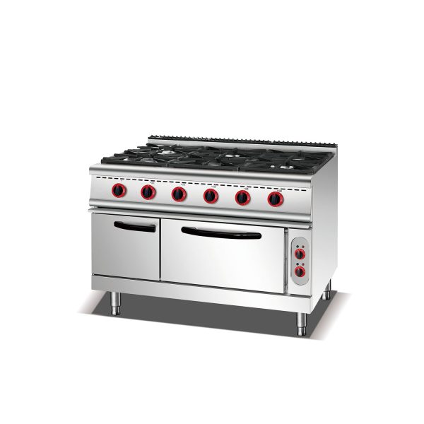 6 Burners Commercial Gas Hot Plate with Electric Oven TT-WE420B-1