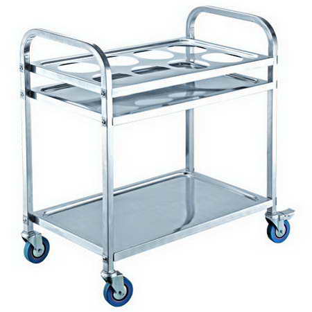 2 Shelf 850X450X900 MM Square Tube Stainless Steel Utility Cart TT-BU113