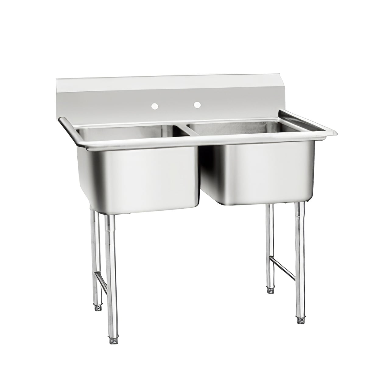 Commercial Stainless Steel 2 Compartments Sink for Hotels and Restaurants