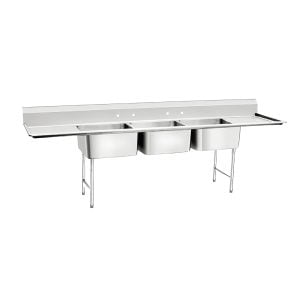 Stainless Steel Restaurant 3 Compartment Food Prep Sink with Drainboard