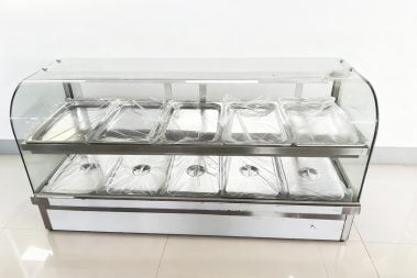 Curved Glass Double-Layer Table Top Bain Marie