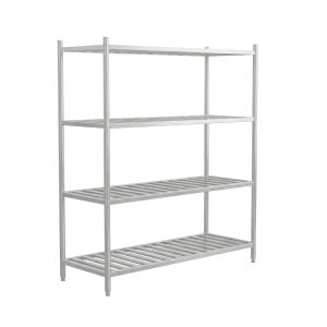 4 Tiers L1800XW500 MM Stainless Steel Restaurant Ladder Shelving 0.9 mm TT-BC311C - Side