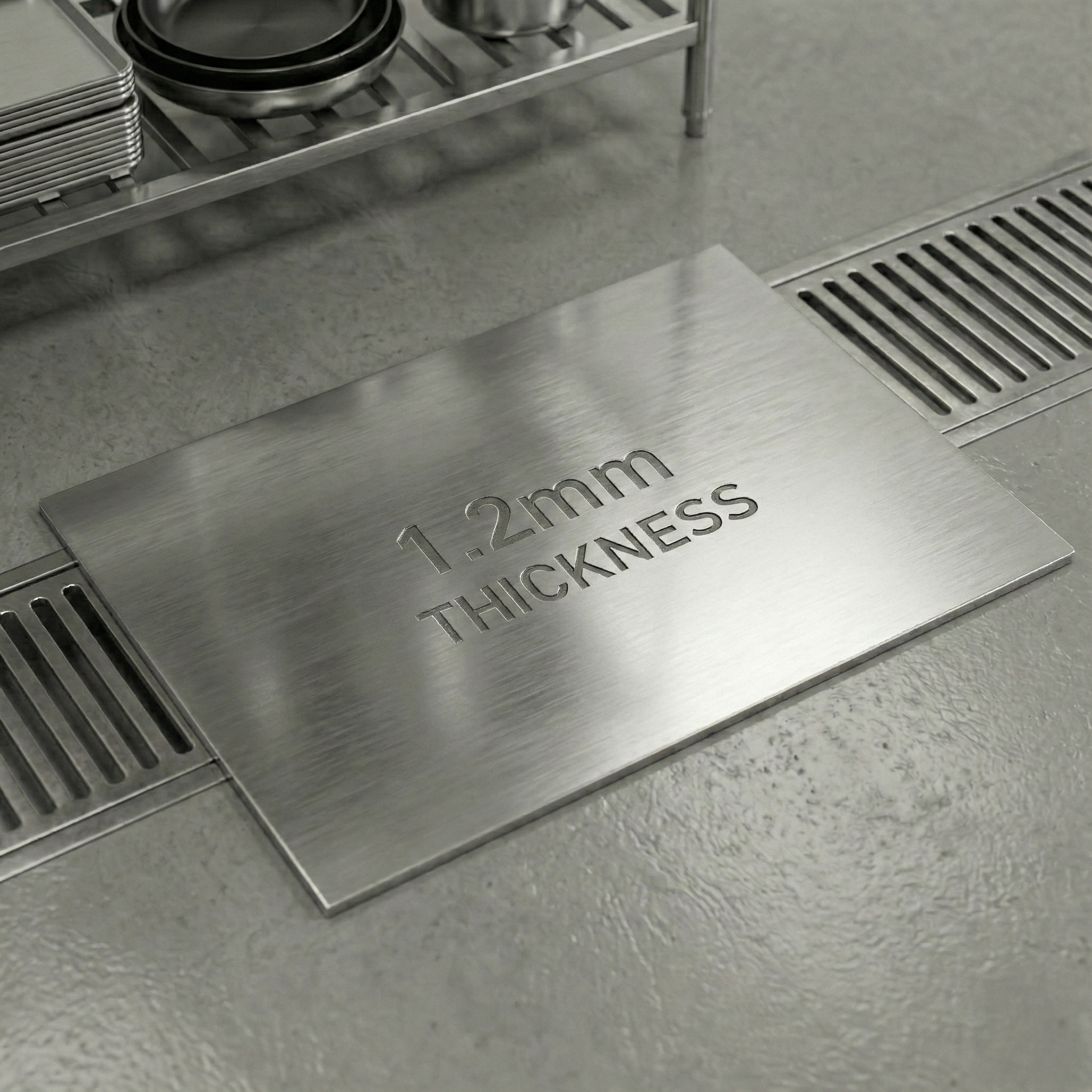 4 Tiers L1800XW500 MM Stainless Steel Restaurant Ladder Shelving 1.2 MM - TT-BC311C-1