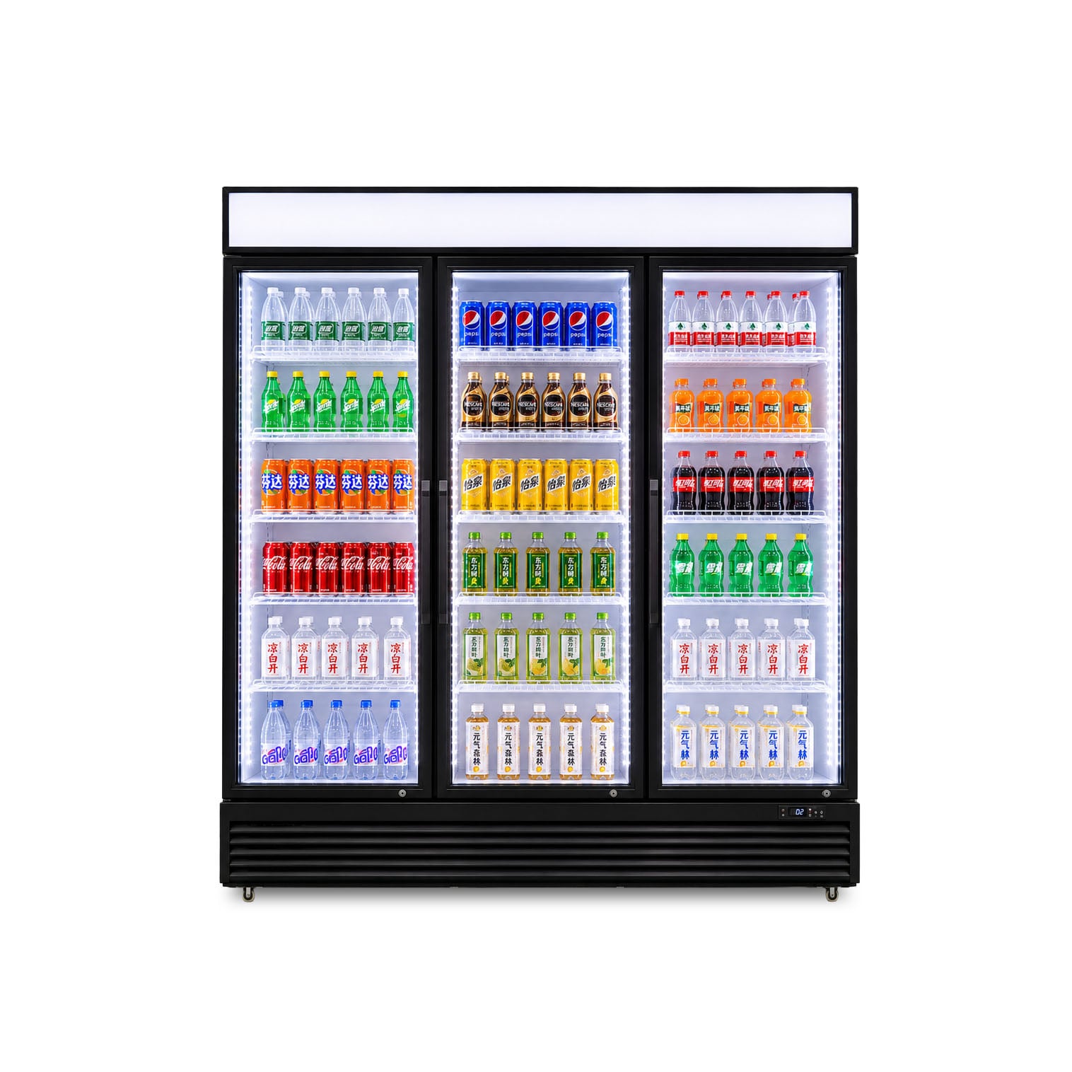 1350L Three Glass Door Beverage Display Cooler TT-BC1680G-B